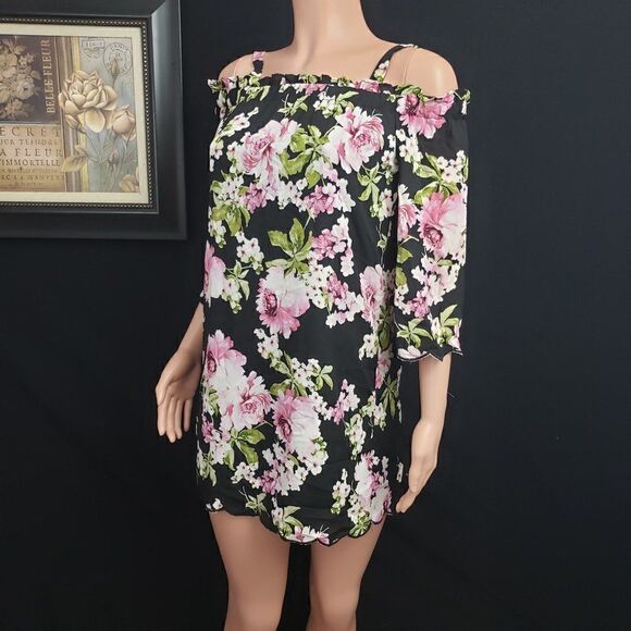 LILY ROSE Black Floral Dress XS - Picture 4 of 5